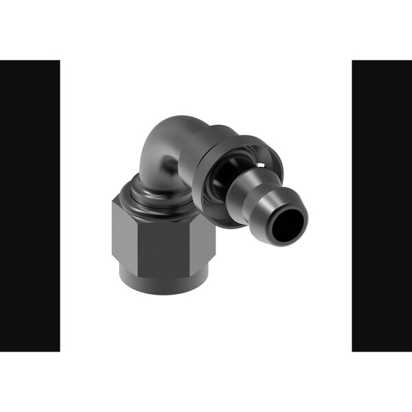 -6 AN Hose, 90 Degree Elbow, Anodized, Black, Aluminum